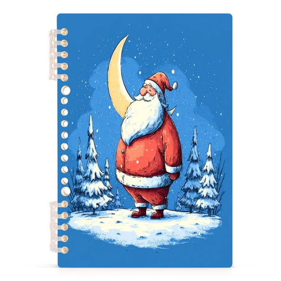 Notebook 8.3x5.7x0.4 Inch Journey Note Diary Hardcover Notebook 60 Pages,80g Paper Writing Smooth and Not Easy to Break Beautiful Santa Claus Cute