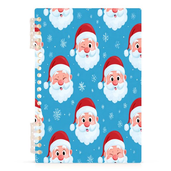 Notebook 8.3x5.7x0.4 Inch Journey Note Diary Hardcover Notebook 60 Pages,80g Paper Writing Smooth and Not Easy to Break Beautiful Santa Claus Face