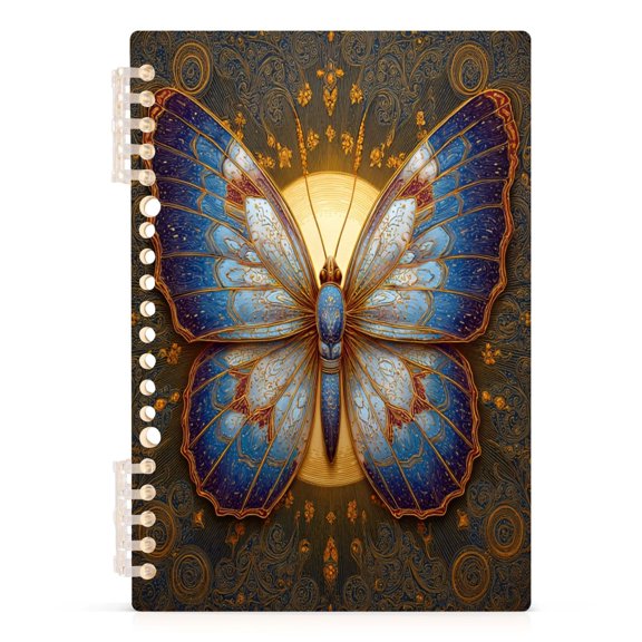 Notebook 8.3x5.7x0.4 Inch Journey Note Diary Hardcover Notebook 60 Pages,80g Paper Writing Smooth and Not Easy to Break Bright Butterfly Sun