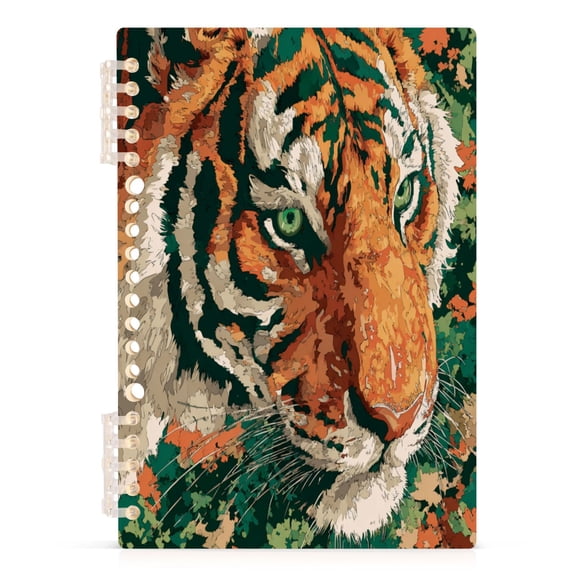 Notebook 8.3x5.7x0.4 Inch Journey Note Diary Hardcover Notebook 60 Pages,80g Paper Writing Smooth and Not Easy to Break Cartoon Orange Tiger