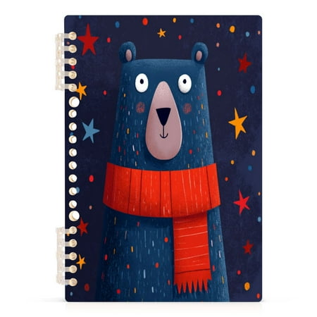 Notebook 8.3x5.7x0.4 Inch Journey Note Diary Hardcover Notebook 60 Pages,80g Paper Writing Smooth and Not Easy to Break Christmas Blue Bear