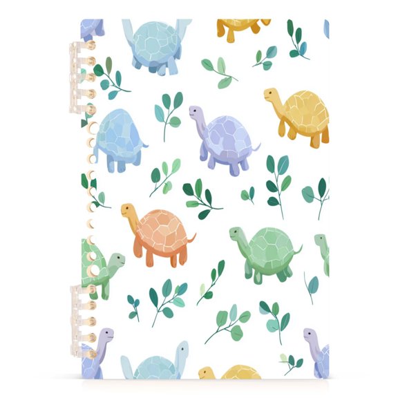 Notebook 8.3x5.7x0.4 Inch Journey Note Diary Hardcover Notebook 60 Pages,80g Paper Writing Smooth and Not Easy to Break Colorful Turtle Pattern