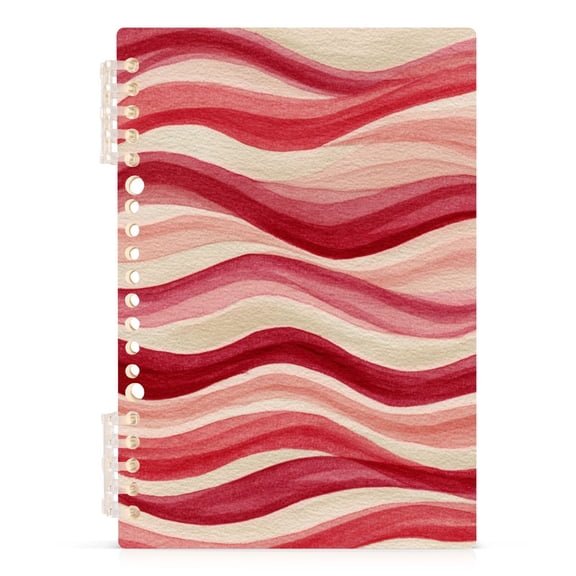 Notebook 8.3x5.7x0.4 Inch Journey Note Diary Hardcover Notebook 60 Pages,80g Paper Writing Smooth and Not Easy to Break Coral Waves Wavy Stripes