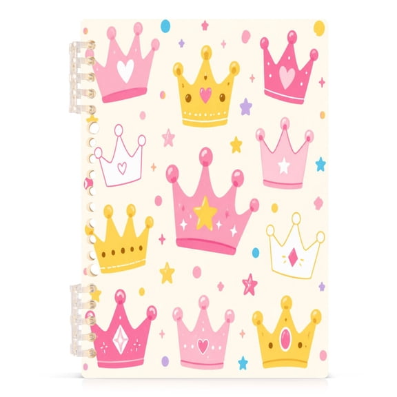 Notebook 8.3x5.7x0.4 Inch Journey Note Diary Hardcover Notebook 60 Pages,80g Paper Writing Smooth and Not Easy to Break Crown Pink Princess