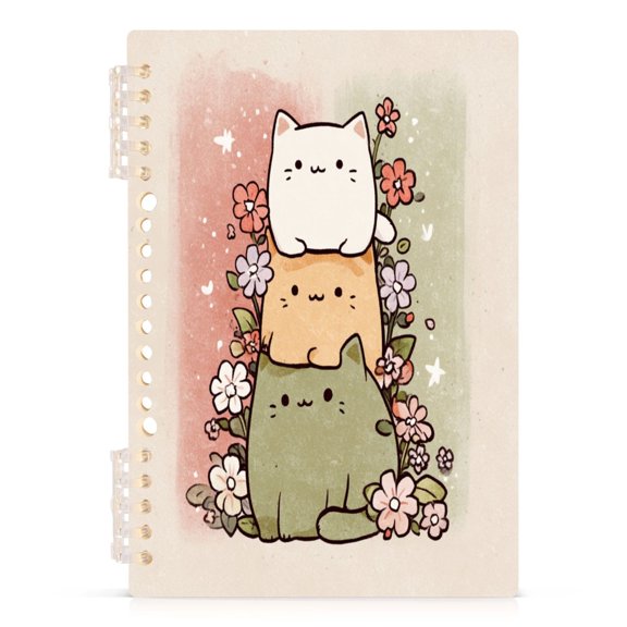 Notebook 8.3x5.7x0.4 Inch Journey Note Diary Hardcover Notebook 60 Pages,80g Paper Writing Smooth and Not Easy to Break Cute Cats
