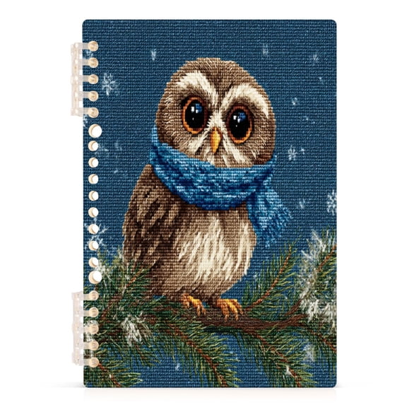 Notebook 8.3x5.7x0.4 Inch Journey Note Diary Hardcover Notebook 60 Pages,80g Paper Writing Smooth and Not Easy to Break Cute Grey Owl