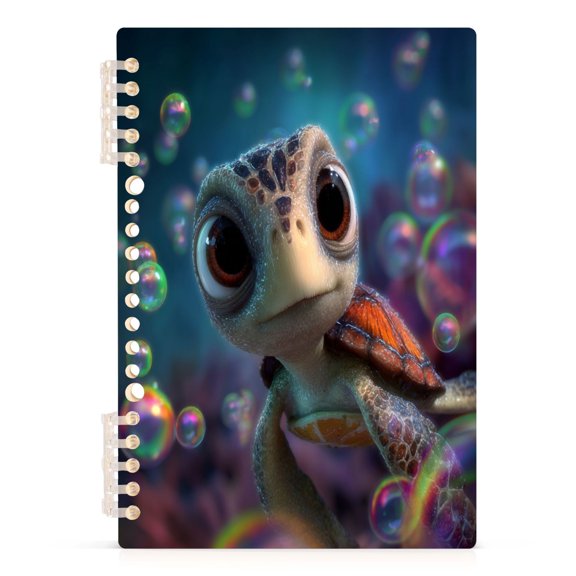 Notebook 8.3x5.7x0.4 Inch Journey Note Diary Hardcover Notebook 60 Pages,80g Paper Writing Smooth and Not Easy to Break Cute Little Turtle