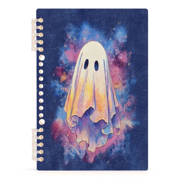 Notebook 8.3x5.7x0.4 Inch Journey Note Diary Hardcover Notebook 60 Pages,80g Paper Writing Smooth and Not Easy to Break Cute Pastel Ghost