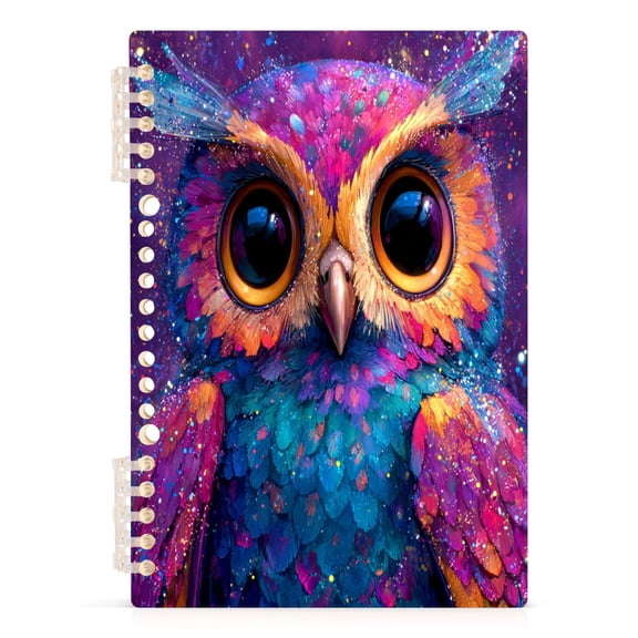 Notebook 8.3x5.7x0.4 Inch Journey Note Diary Hardcover Notebook 60 Pages,80g Paper Writing Smooth and Not Easy to Break Cute Purple Owl Pattern