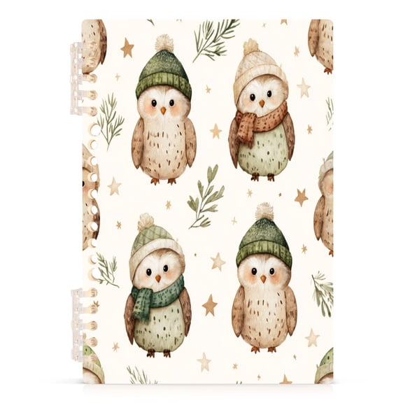 Notebook 8.3x5.7x0.4 Inch Journey Note Diary Hardcover Notebook 60 Pages,80g Paper Writing Smooth and Not Easy to Break Cute Watercolor Owl Pattern