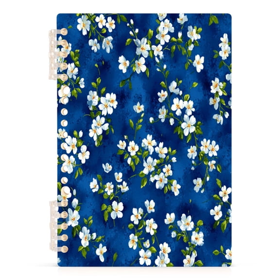 Notebook 8.3x5.7x0.4 Inch Journey Note Diary Hardcover Notebook 60 Pages,80g Paper Writing Smooth and Not Easy to Break Deep Indigo Petal Whispers