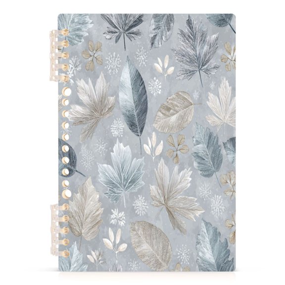 Notebook 8.3x5.7x0.4 Inch Journey Note Diary Hardcover Notebook 60 Pages,80g Paper Writing Smooth and Not Easy to Break Frozen Fallen Leaves Design