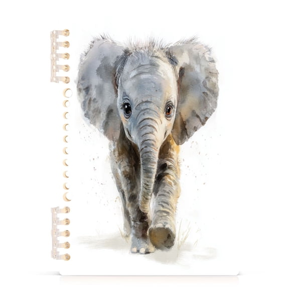 Notebook 8.3x5.7x0.4 Inch Journey Note Diary Hardcover Notebook 60 Pages,80g Paper Writing Smooth and Not Easy to Break Gentle Cute Elephant