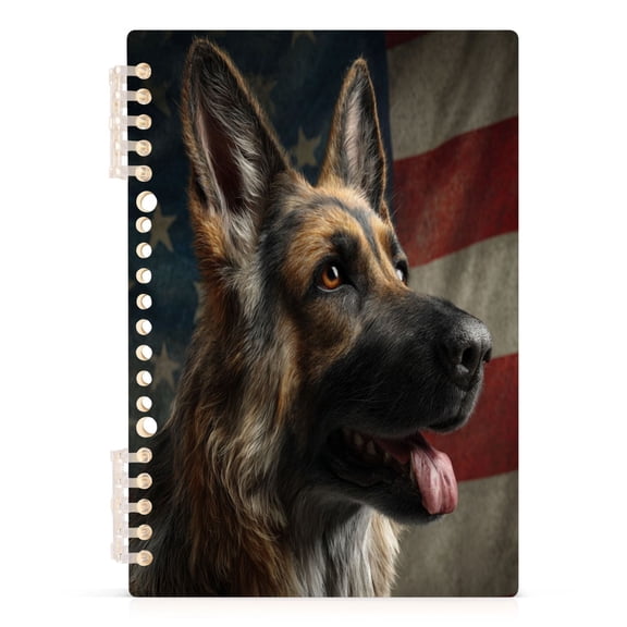 Notebook 8.3x5.7x0.4 Inch Journey Note Diary Hardcover Notebook 60 Pages,80g Paper Writing Smooth and Not Easy to Break German Shepherd Photo