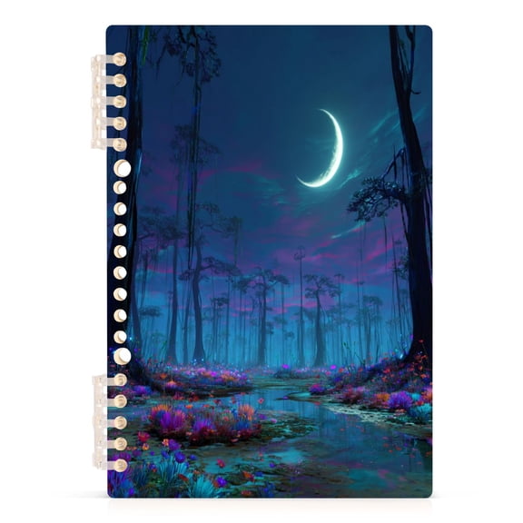 Notebook 8.3x5.7x0.4 Inch Journey Note Diary Hardcover Notebook 60 Pages,80g Paper Writing Smooth and Not Easy to Break Glowing Neon Swamp Castle