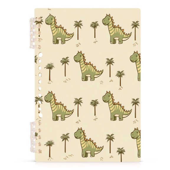 Notebook 8.3x5.7x0.4 Inch Journey Note Diary Hardcover Notebook 60 Pages,80g Paper Writing Smooth and Not Easy to Break Green Digital Dino Pattern