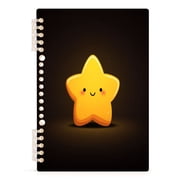 Notebook 8.3x5.7x0.4 Inch Journey Note Diary Hardcover Notebook 60 Pages,80g Paper Writing Smooth and Not Easy to Break Happy Smiling Star Design