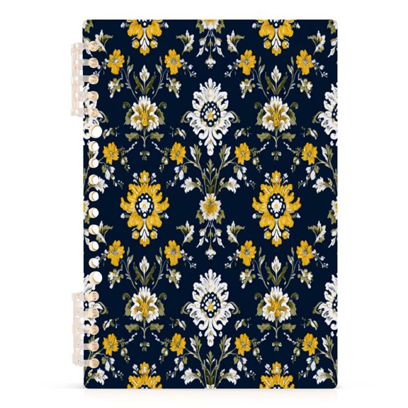 Notebook 8.3x5.7x0.4 Inch Journey Note Diary Hardcover Notebook 60 Pages,80g Paper Writing Smooth and Not Easy to Break Indigo Flora Sunlit Petals