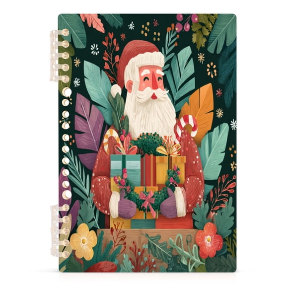 Notebook 8.3x5.7x0.4 Inch Journey Note Diary Hardcover Notebook 60 Pages,80g Paper Writing Smooth and Not Easy to Break Lovely Beautiful Santa Claus