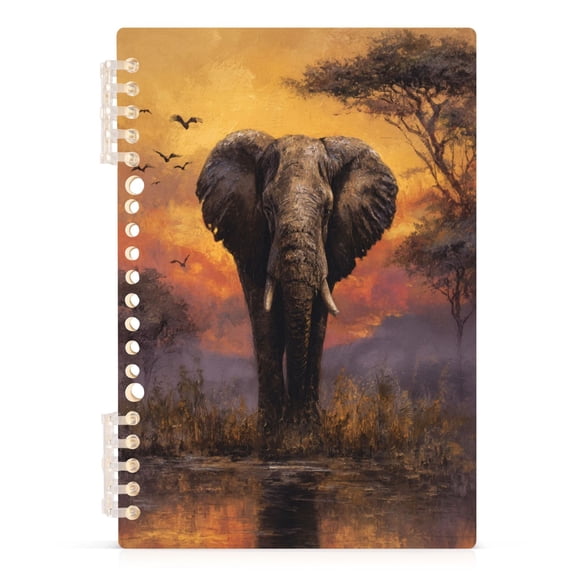Notebook 8.3x5.7x0.4 Inch Journey Note Diary Hardcover Notebook 60 Pages,80g Paper Writing Smooth and Not Easy to Break Majestic Elephant Standing