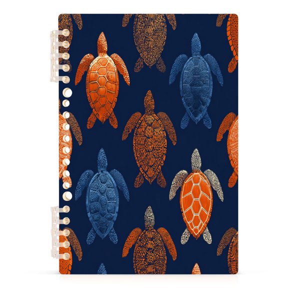 Notebook 8.3x5.7x0.4 Inch Journey Note Diary Hardcover Notebook 60 Pages,80g Paper Writing Smooth and Not Easy to Break Orange Turtles Blue Turtles