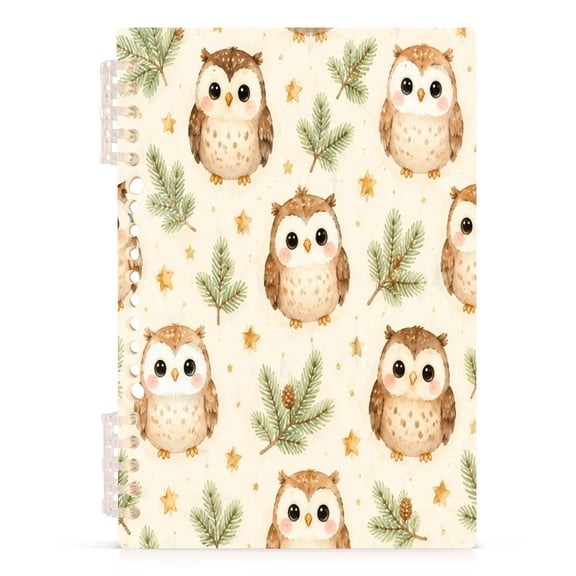 Notebook 8.3x5.7x0.4 Inch Journey Note Diary Hardcover Notebook 60 Pages,80g Paper Writing Smooth and Not Easy to Break Owl Brown Repeat