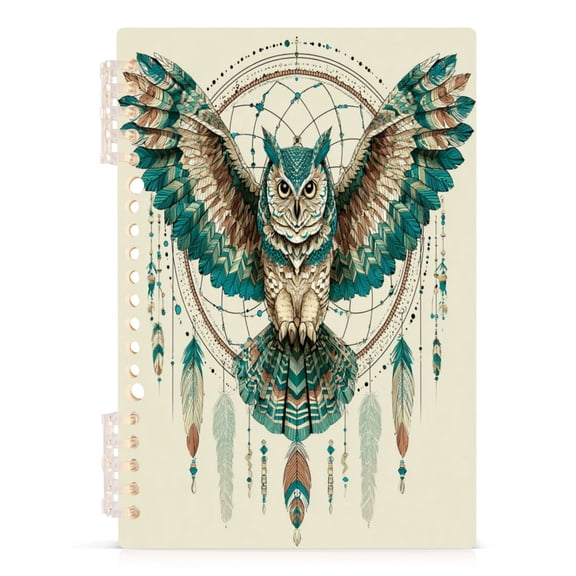 Notebook 8.3x5.7x0.4 Inch Journey Note Diary Hardcover Notebook 60 Pages,80g Paper Writing Smooth and Not Easy to Break Owl Wings Perched