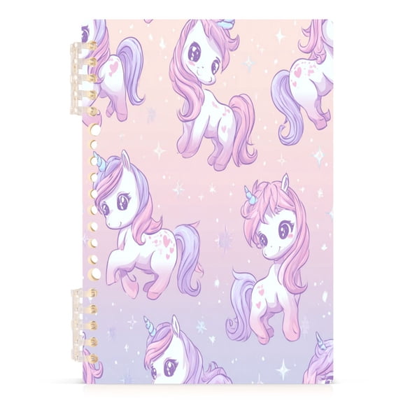 Notebook 8.3x5.7x0.4 Inch Journey Note Diary Hardcover Notebook 60 Pages,80g Paper Writing Smooth and Not Easy to Break Pastel Unicorn Seamless