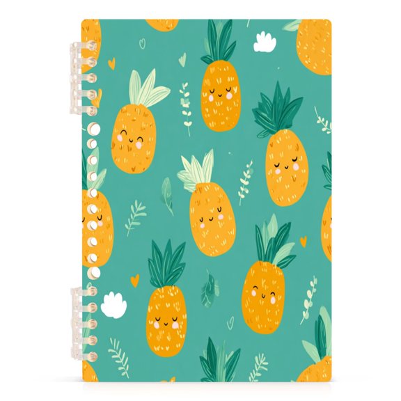 Notebook 8.3x5.7x0.4 Inch Journey Note Diary Hardcover Notebook 60 Pages,80g Paper Writing Smooth and Not Easy to Break Pineapple Pattern Cartoon