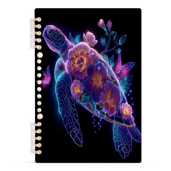 Notebook 8.3x5.7x0.4 Inch Journey Note Diary Hardcover Notebook 60 Pages,80g Paper Writing Smooth and Not Easy to Break Purple Turtle