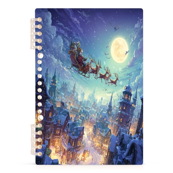 Notebook 8.3x5.7x0.4 Inch Journey Note Diary Hardcover Notebook 60 Pages,80g Paper Writing Smooth and Not Easy to Break Santa Claus Lovely Cute