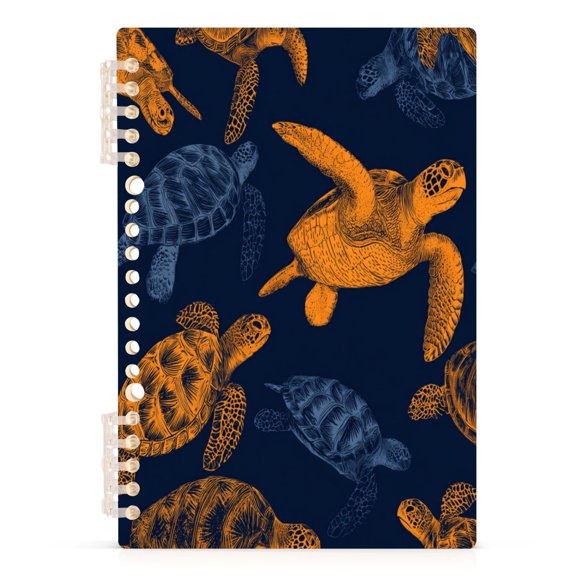 Notebook 8.3x5.7x0.4 Inch Journey Note Diary Hardcover Notebook 60 Pages,80g Paper Writing Smooth and Not Easy to Break Sea Turtle Seamless Image