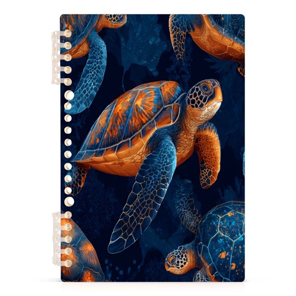 Notebook 8.3x5.7x0.4 Inch Journey Note Diary Hardcover Notebook 60 Pages,80g Paper Writing Smooth and Not Easy to Break Sea Turtles Seamless Design