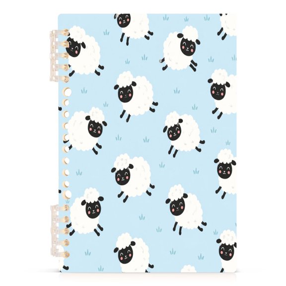 Notebook 8.3x5.7x0.4 Inch Journey Note Diary Hardcover Notebook 60 Pages,80g Paper Writing Smooth and Not Easy to Break Sheep Light Blue