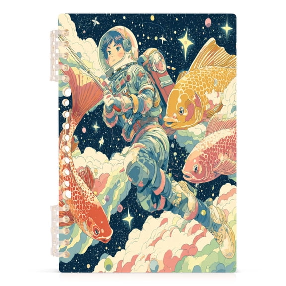Notebook 8.3x5.7x0.4 Inch Journey Note Diary Hardcover Notebook 60 Pages,80g Paper Writing Smooth and Not Easy to Break Space Suit Anime