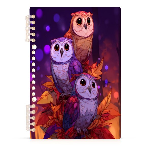 Notebook 8.3x5.7x0.4 Inch Journey Note Diary Hardcover Notebook 60 Pages,80g Paper Writing Smooth and Not Easy to Break Three Cute Owls