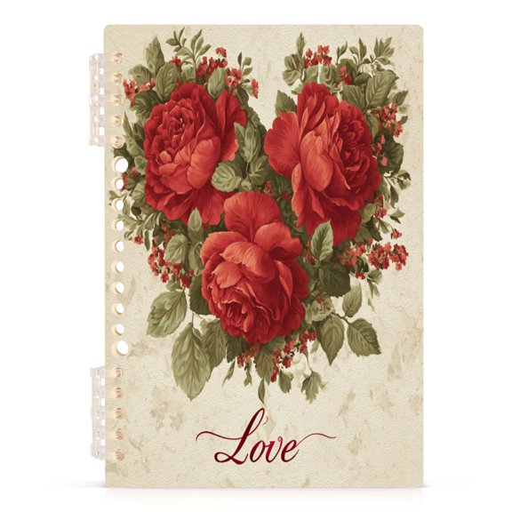 Notebook 8.3x5.7x0.4 Inch Journey Note Diary Hardcover Notebook 60 Pages,80g Paper Writing Smooth and Not Easy to Break Three Valentine's Day Roses