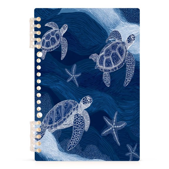 Notebook 8.3x5.7x0.4 Inch Journey Note Diary Hardcover Notebook 60 Pages,80g Paper Writing Smooth and Not Easy to Break Turtle and Starfish