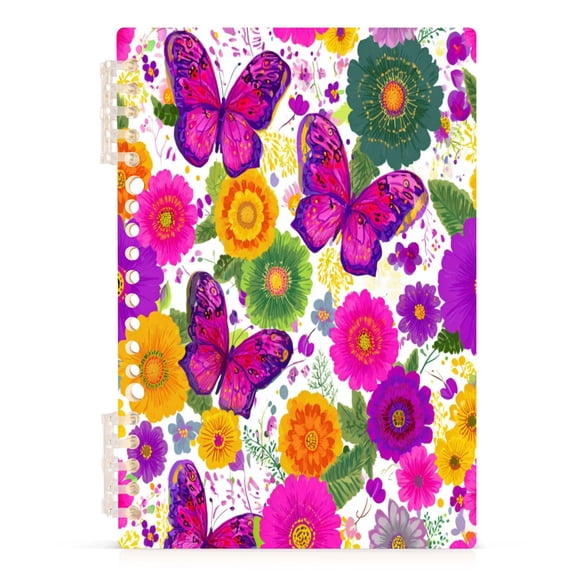 Notebook 8.3x5.7x0.4 Inch Journey Note Diary Hardcover Notebook 60 Pages,80g Paper Writing Smooth and Not Easy to Break Vibrant Butterflies