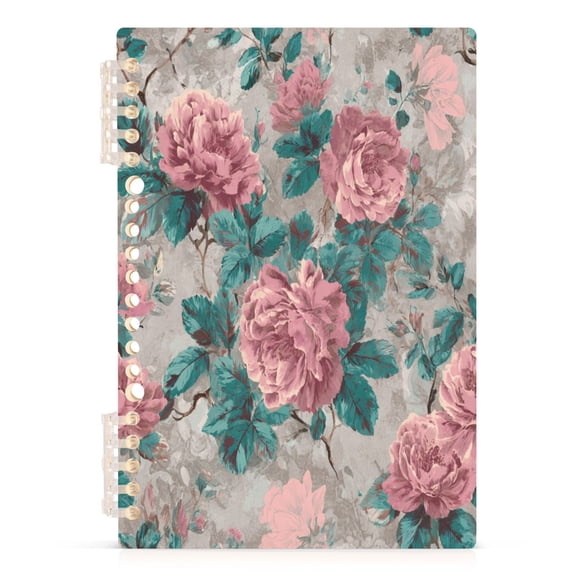 Notebook 8.3x5.7x0.4 Inch Journey Note Diary Hardcover Notebook 60 Pages,80g Paper Writing Smooth and Not Easy to Break Vintage Retro Rose Picture