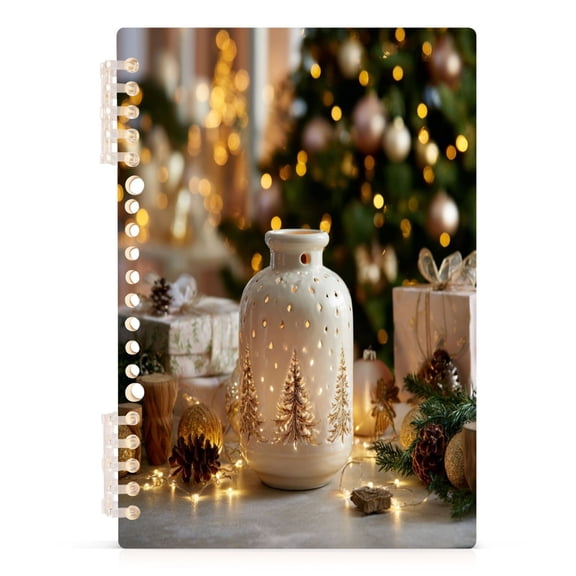 Notebook 8.3x5.7x0.4 Inch Journey Note Diary Hardcover Notebook 60 Pages,80g Paper Writing Smooth and Not Easy to Break White Christmas Ornaments
