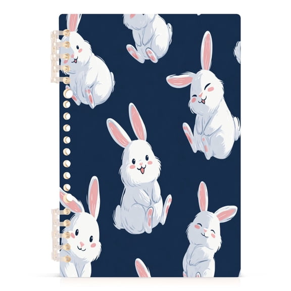 Notebook 8.3x5.7x0.4 Inch Journey Note Diary Hardcover Notebook 60 Pages,80g Paper Writing Smooth and Not Easy to Break White Rabbits Cute