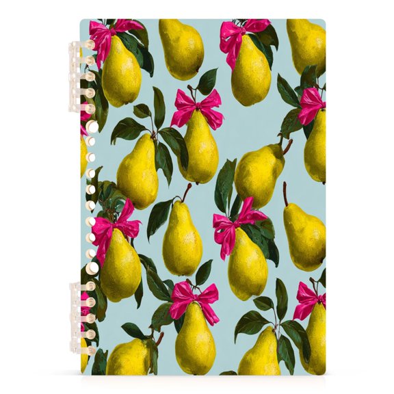 Notebook 8.3x5.7x0.4 Inch Journey Note Diary Hardcover Notebook 60 Pages,80g Paper Writing Smooth and Not Easy to Break Yellow Pear Pattern