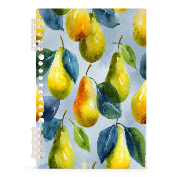 Notebook 8.3x5.7x0.4 Inch Journey Note Diary Hardcover Notebook 60 Pages,80g Paper Writing Smooth and Not Easy to Break Yellow Pear Watercolor Style