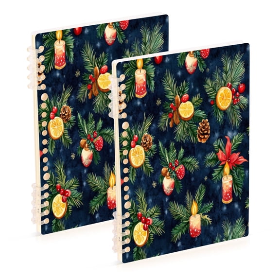 Notebook 8.3x5.7x0.4 Inch One Sizex1 Journey Note Diary Hardcover Notebook 60 Pages,80g Paper Writing Smooth and Not Easy to Break Christmas Cartoon Candle