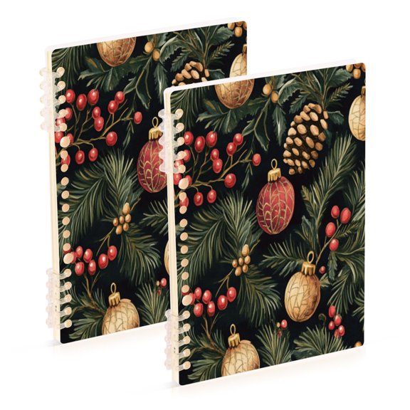 Notebook 8.3x5.7x0.4 Inch One Sizex1 Journey Note Diary Hardcover Notebook 60 Pages,80g Paper Writing Smooth and Not Easy to Break Christmas Cartoon Leaves