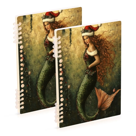 Notebook 8.3x5.7x0.4 Inch One Sizex1 Journey Note Diary Hardcover Notebook 60 Pages,80g Paper Writing Smooth and Not Easy to Break Christmas Pretty Mermaid