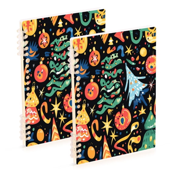 Notebook 8.3x5.7x0.4 Inch One Sizex1 Journey Note Diary Hardcover Notebook 60 Pages,80g Paper Writing Smooth and Not Easy to Break Colorful Christmas Tree4