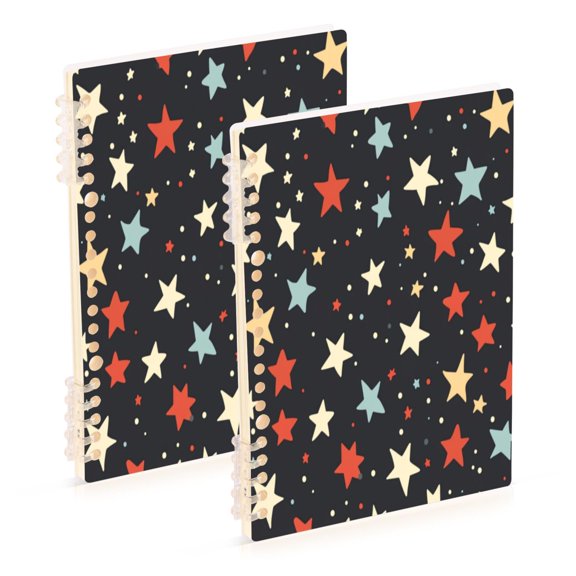 Notebook 8.3x5.7x0.4 Inch One Sizex1 Journey Note Diary Hardcover Notebook 60 Pages,80g Paper Writing Smooth and Not Easy to Break Colorful Star Cartoon