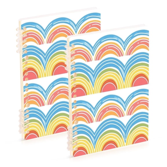 Notebook 8.3x5.7x0.4 Inch One Sizex1 Journey Note Diary Hardcover Notebook 60 Pages,80g Paper Writing Smooth and Not Easy to Break Cute Cartoon Rainbow